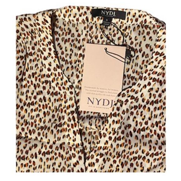 NYDJ blusa plisada conbotones para mujer multicolor talla Small - Picture 6 of 12